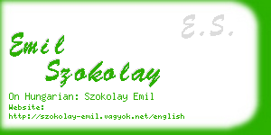 emil szokolay business card